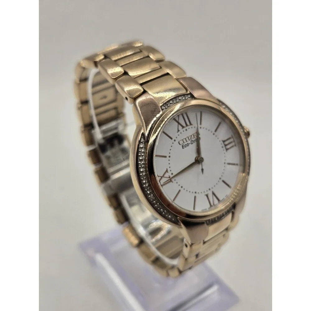 Citizen Eco-Drive Ciena Diamond Rose Gold Ladies' 35mm Watch. 6.75